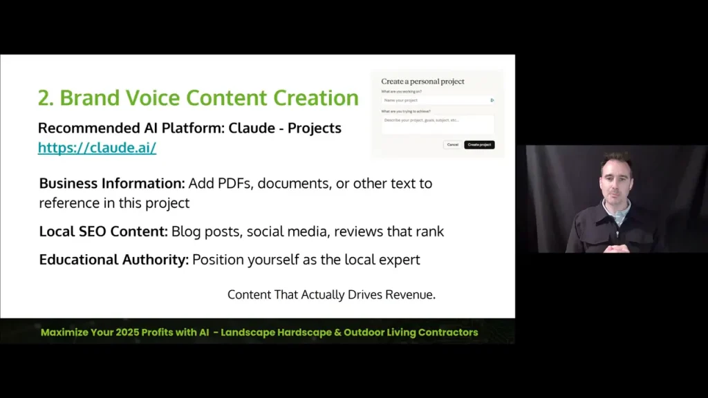 Using Claude projects to store business documents