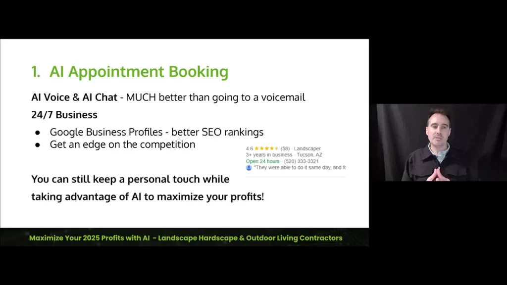 AI appointment booking improving Google Business Profile