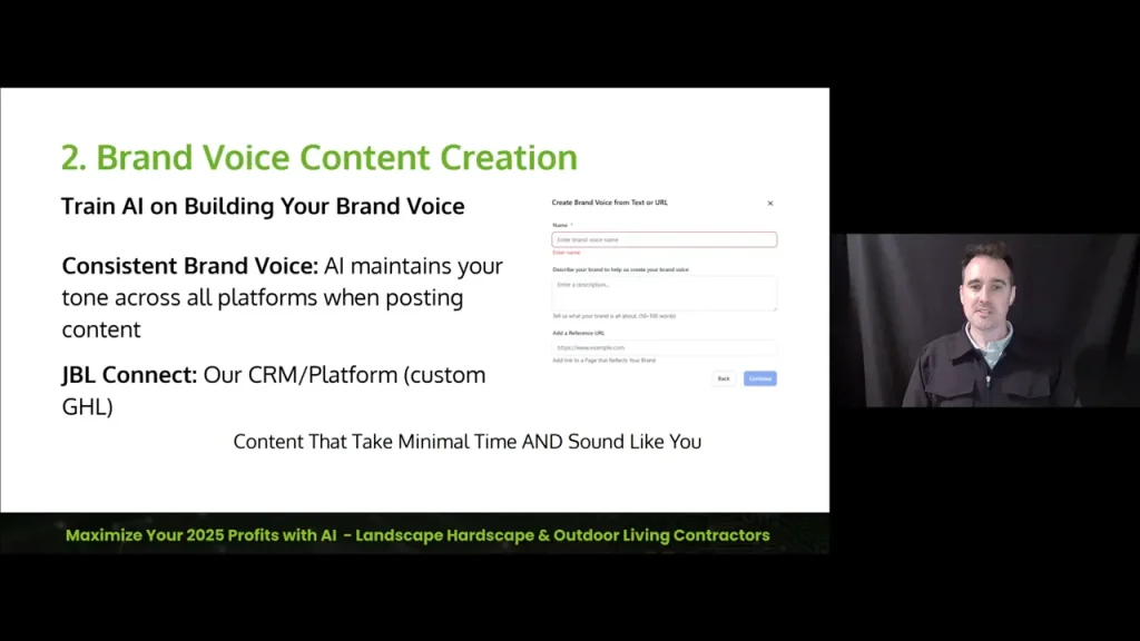 Training AI with brand voice and business info