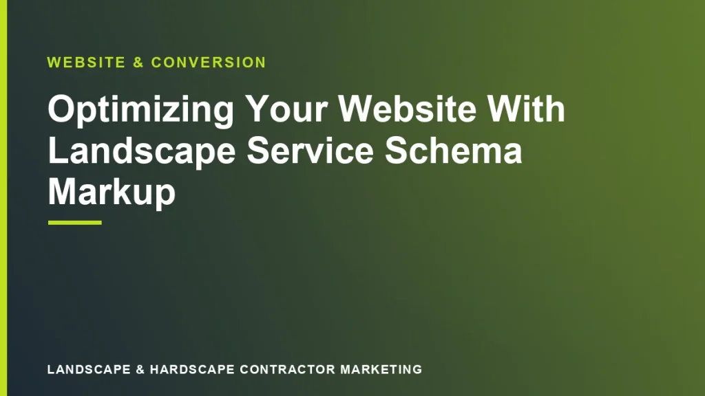 Optimizing Your Website With Landscape Service Schema Markup