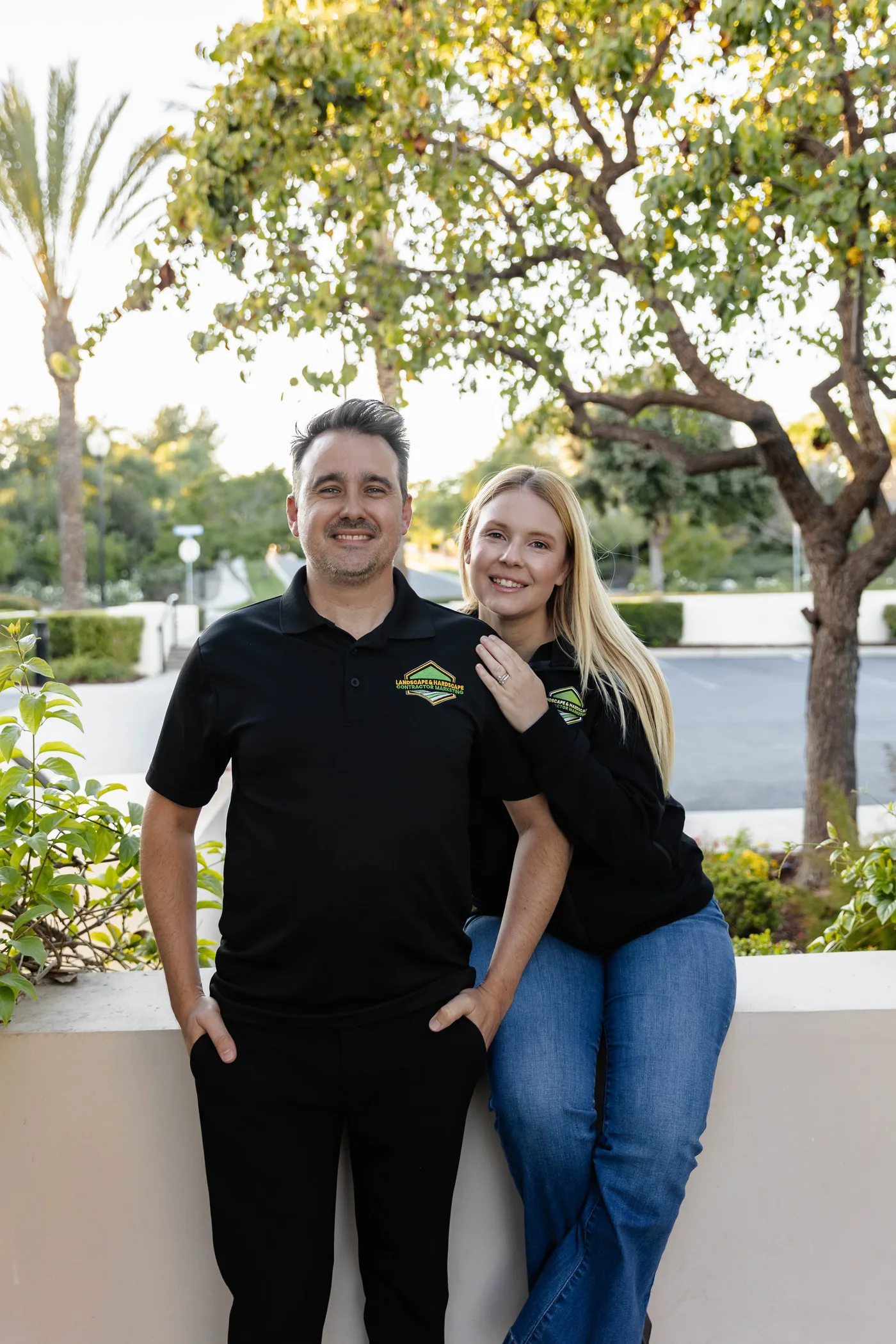 Josh and Chelle Blakeley, founders of Landscape & Hardscape Contractor Marketing, in San Diego