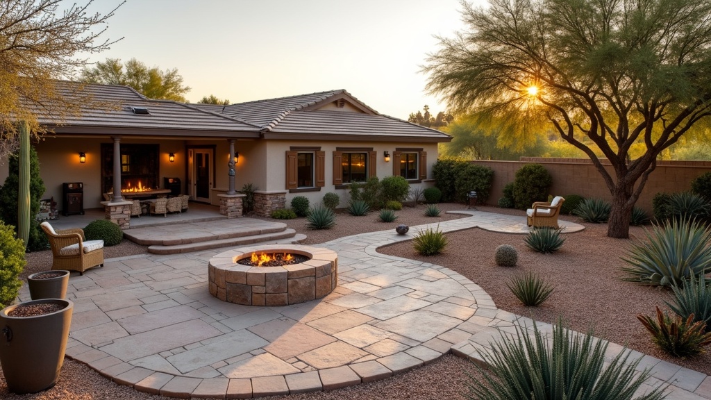 Albuquerque, NM paver patio and fire pit