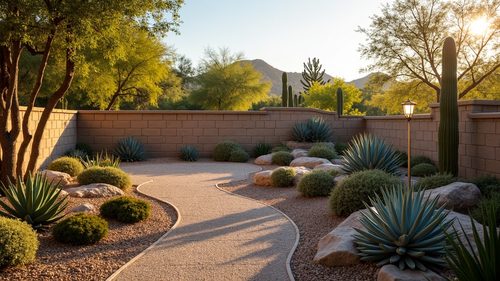 Albuquerque, NM stone retaining wall and garden