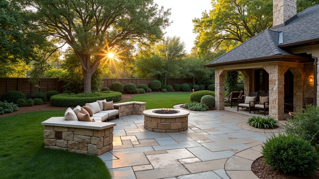 Allen, TX paver patio and fire pit