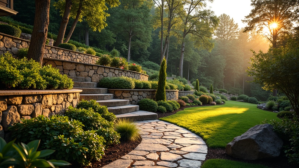 Birmingham, AL stone retaining wall and garden