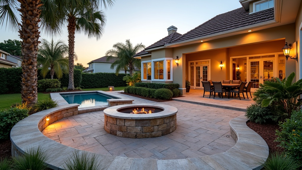 Cape Coral, FL paver patio and fire pit