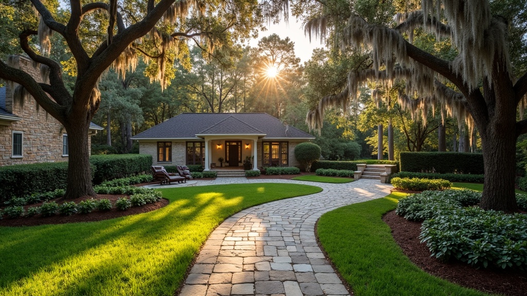 Charleston, SC stone retaining wall and garden