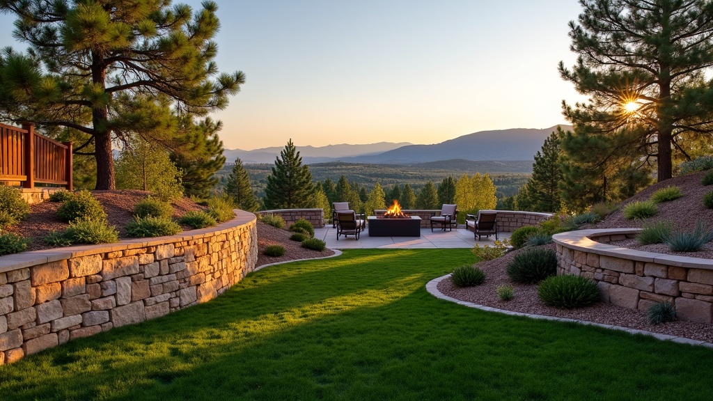 Fort Collins, CO stone retaining wall and garden