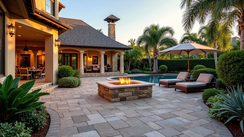 Fort Myers, FL paver patio and fire pit