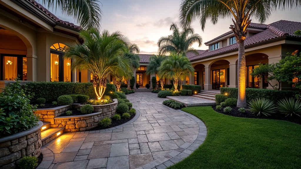 Hialeah, FL stone retaining wall and garden