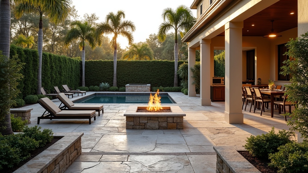 Honolulu, HI paver patio and fire pit