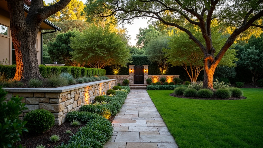 Irving, TX stone retaining wall and garden