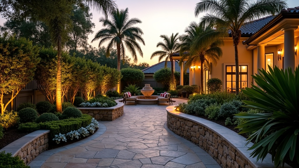 Jacksonville, FL stone retaining wall and garden
