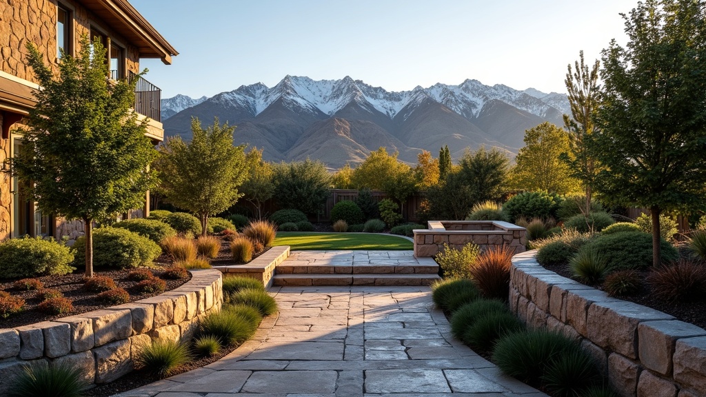 Las Vegas, NV stone retaining wall and garden