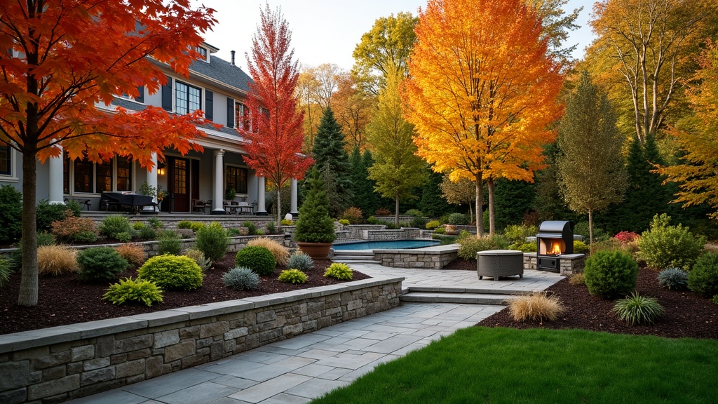 Lincoln, NE stone retaining wall and garden