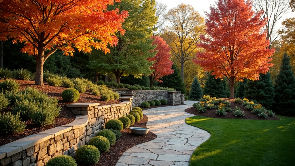Madison, WI stone retaining wall and garden