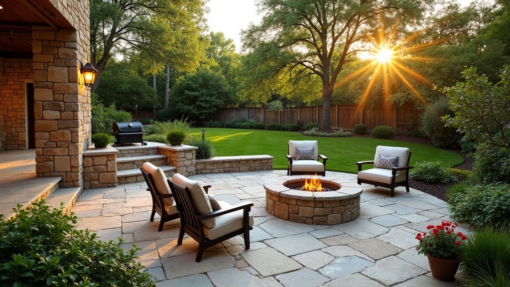 McKinney, TX paver patio and fire pit