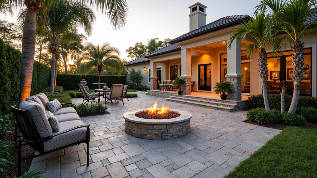 Miami, FL paver patio and fire pit