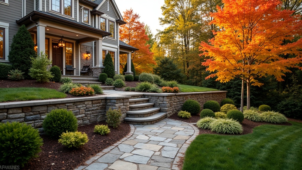 Milwaukee, WI stone retaining wall and garden