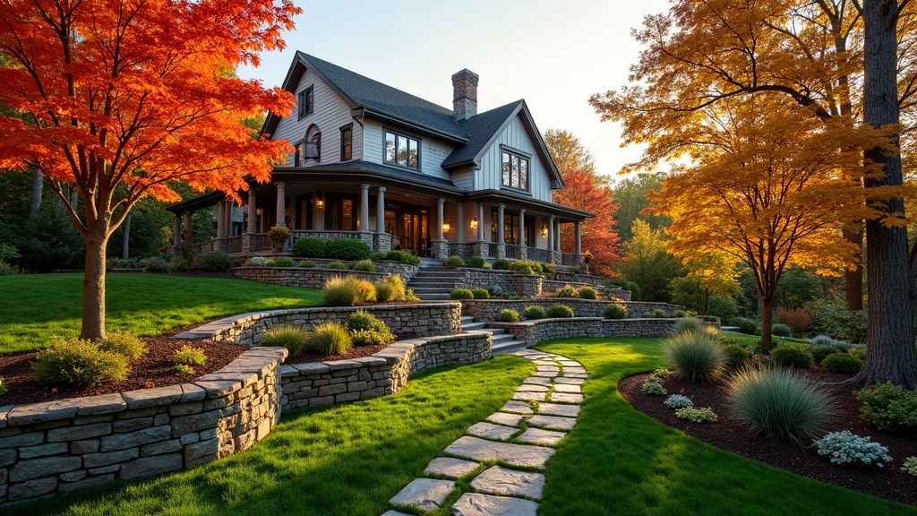 Newark, NJ stone retaining wall and garden