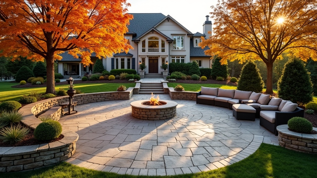Omaha, NE paver patio and fire pit