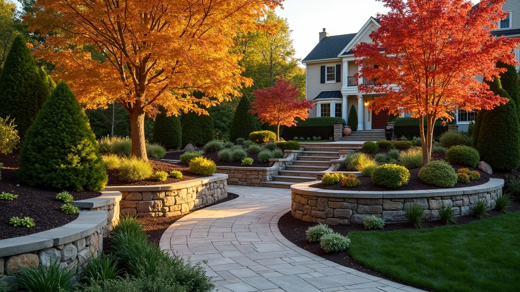 Omaha, NE stone retaining wall and garden