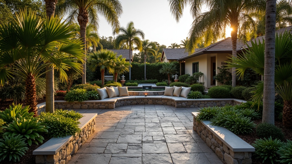 Orlando, FL stone retaining wall and garden
