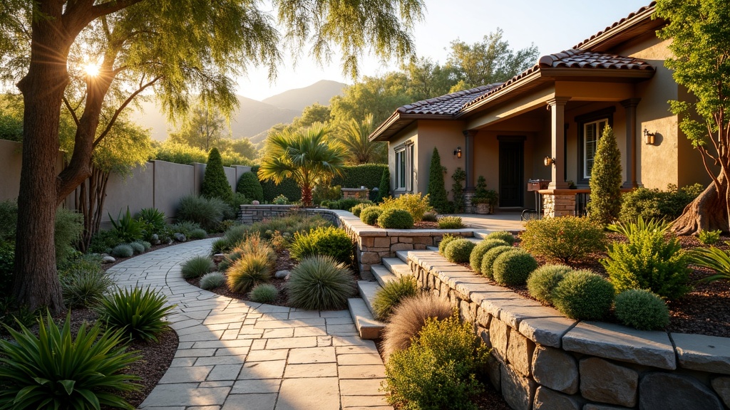San Jose, CA stone retaining wall and garden