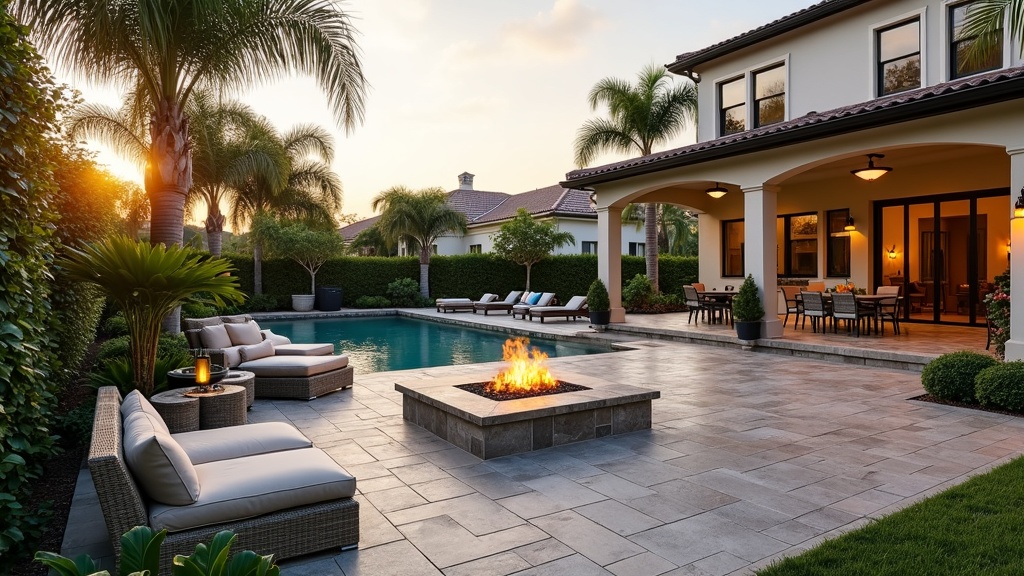 Sarasota, FL paver patio and fire pit