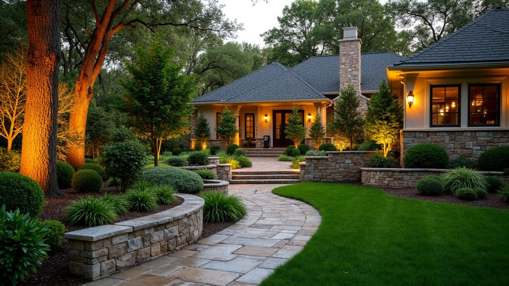 Sugar Land, TX stone retaining wall and garden