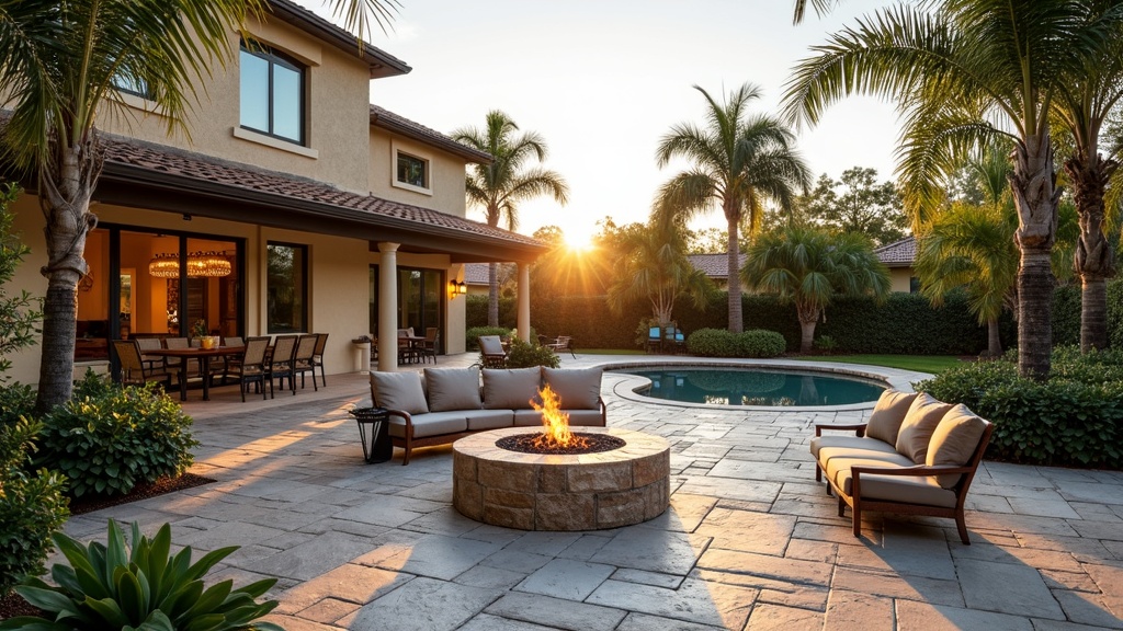 Tampa, FL paver patio and fire pit