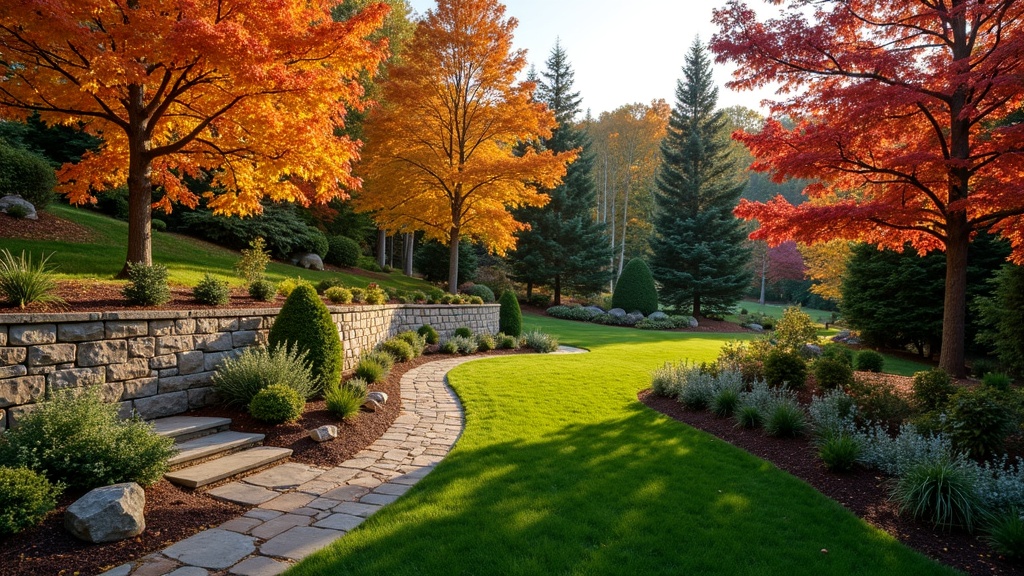 Toledo, OH stone retaining wall and garden