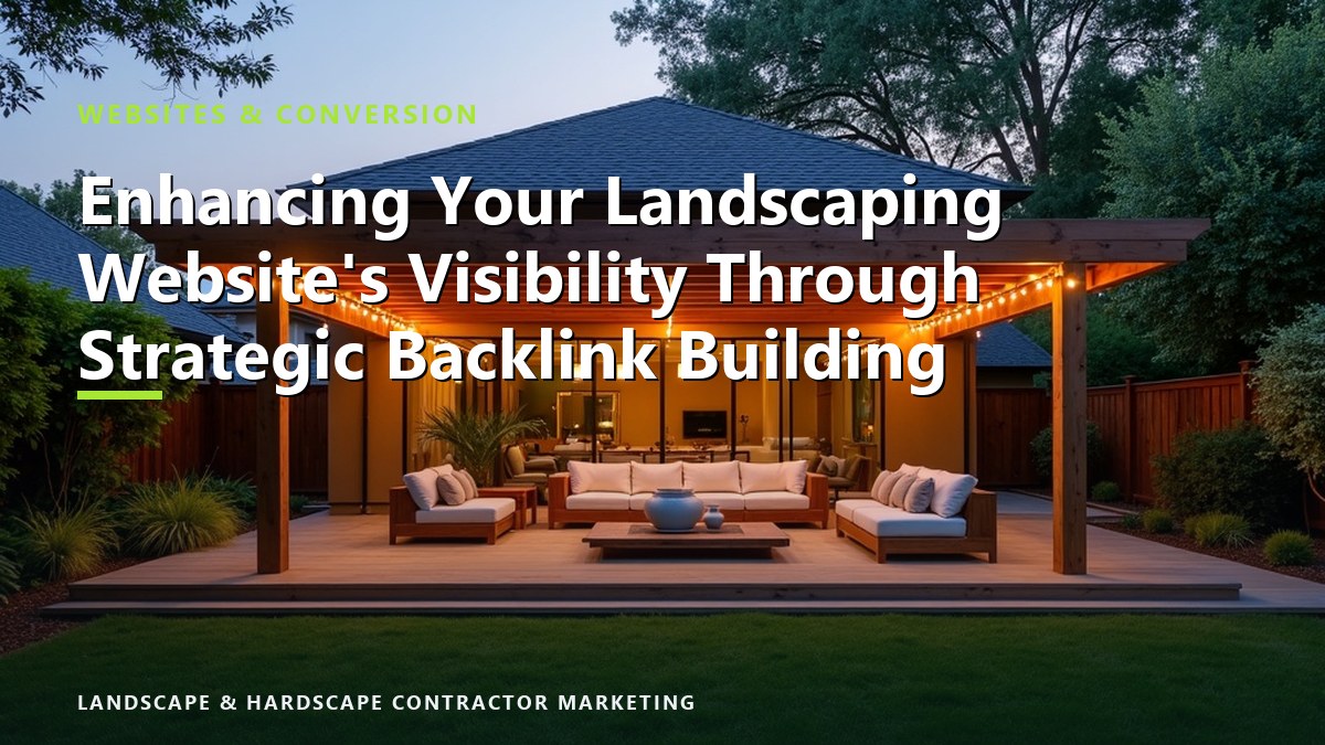 Enhancing Your Landscaping Website's Visibility Through Strategic Backlink Building