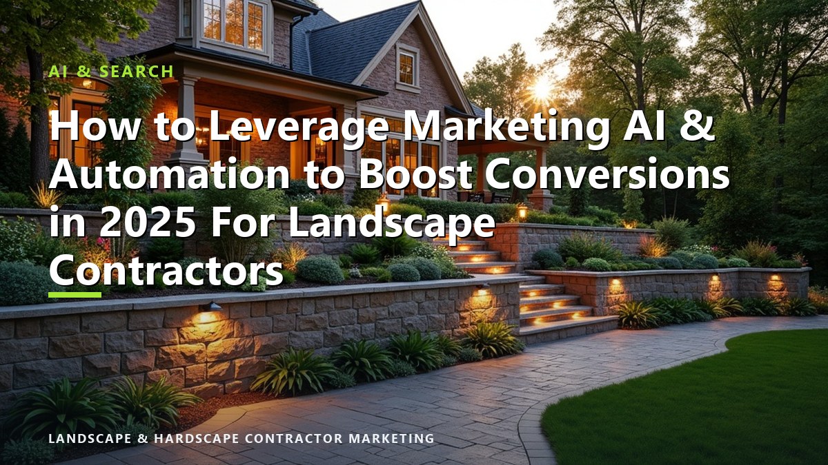 How to Leverage Marketing AI & Automation to Boost Conversions in 2025 For Landscape Contractors