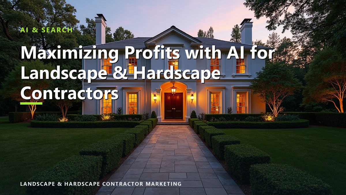 Maximizing Profits with AI for Landscape & Hardscape Contractors
