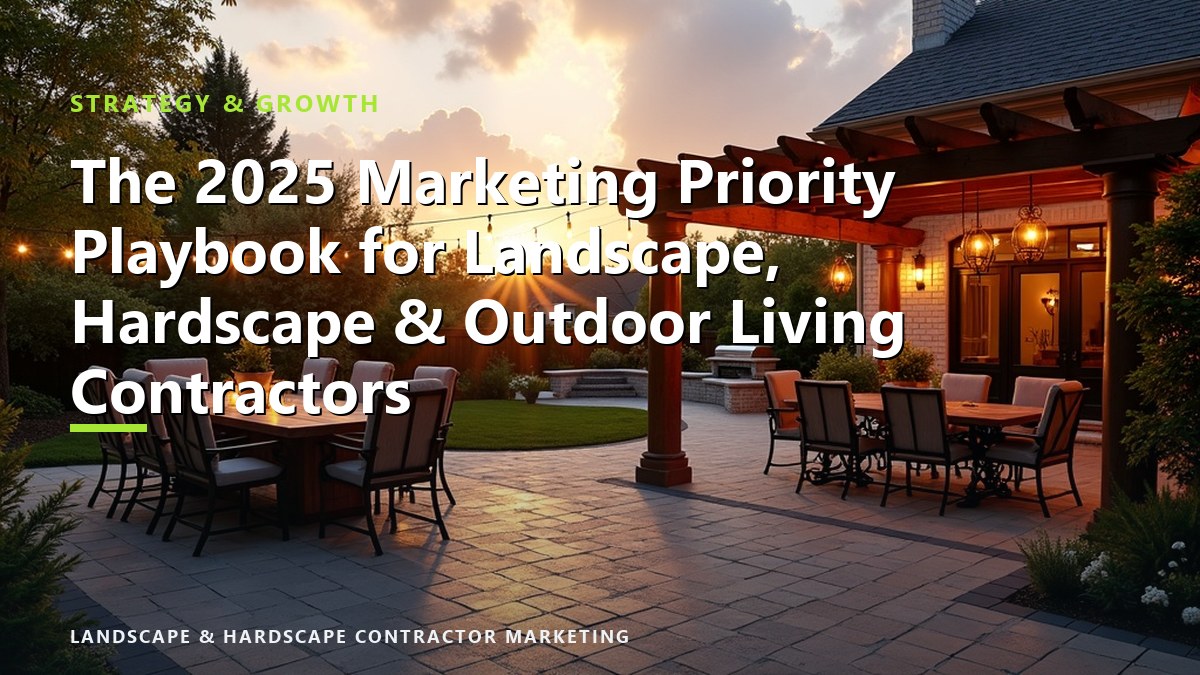 The 2025 Marketing Priority Playbook for Landscape, Hardscape & Outdoor Living Contractors
