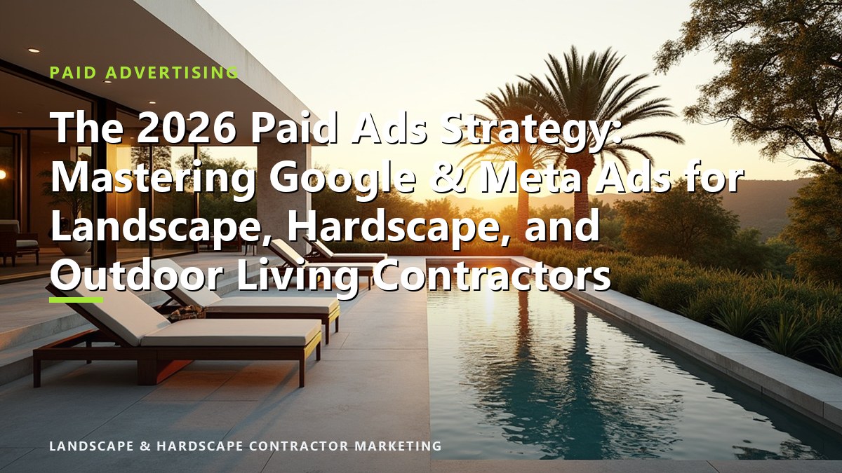 The 2026 Paid Ads Strategy: Mastering Google & Meta Ads for Landscape, Hardscape, and Outdoor Living Contractors